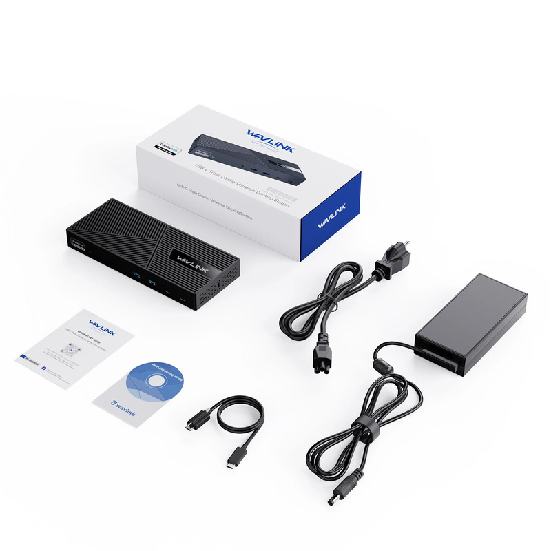 Wavlink 3 Monitor Multi-Function with Rj45 Network Port 130W Power Transmission Displaylink Docking Station