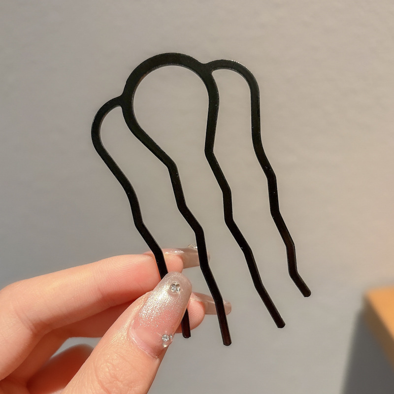 Nuevo estilo chino en forma de U pinzas de cabello de chicas bola de cabeza máquina de cabello insertado peine de alta sensación de cabeza trasera pinzas fijas