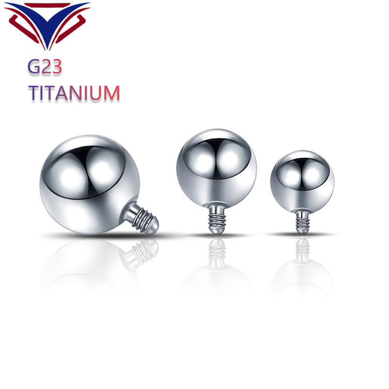 Factory Direct Sales F136 Titanium External Thread Ball Ear Bone Stud Lip Stud Replacement Ball G23 Titanium Alloy Piercing Jewelry Accessories
