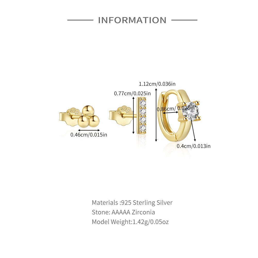 9g Weight Hoop Earrings Classification 1 Set Quantity Casual, Daily Occasion 925 Sterling Silver Material Geometric, Butterfly Pattern Women's Gender Plating Design Simple Style Style 1 Set 925 Sterling Silver Geometric Butterfly Hoop Earrings 2