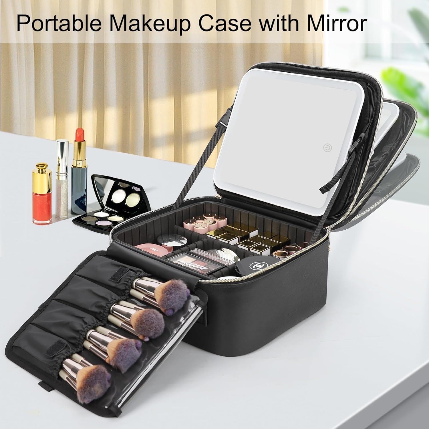 Amazon bolsas de maquillaje de alta capacidad de maquillaje portátil de alta belleza bolsas de maquillaje de viaje portátiles