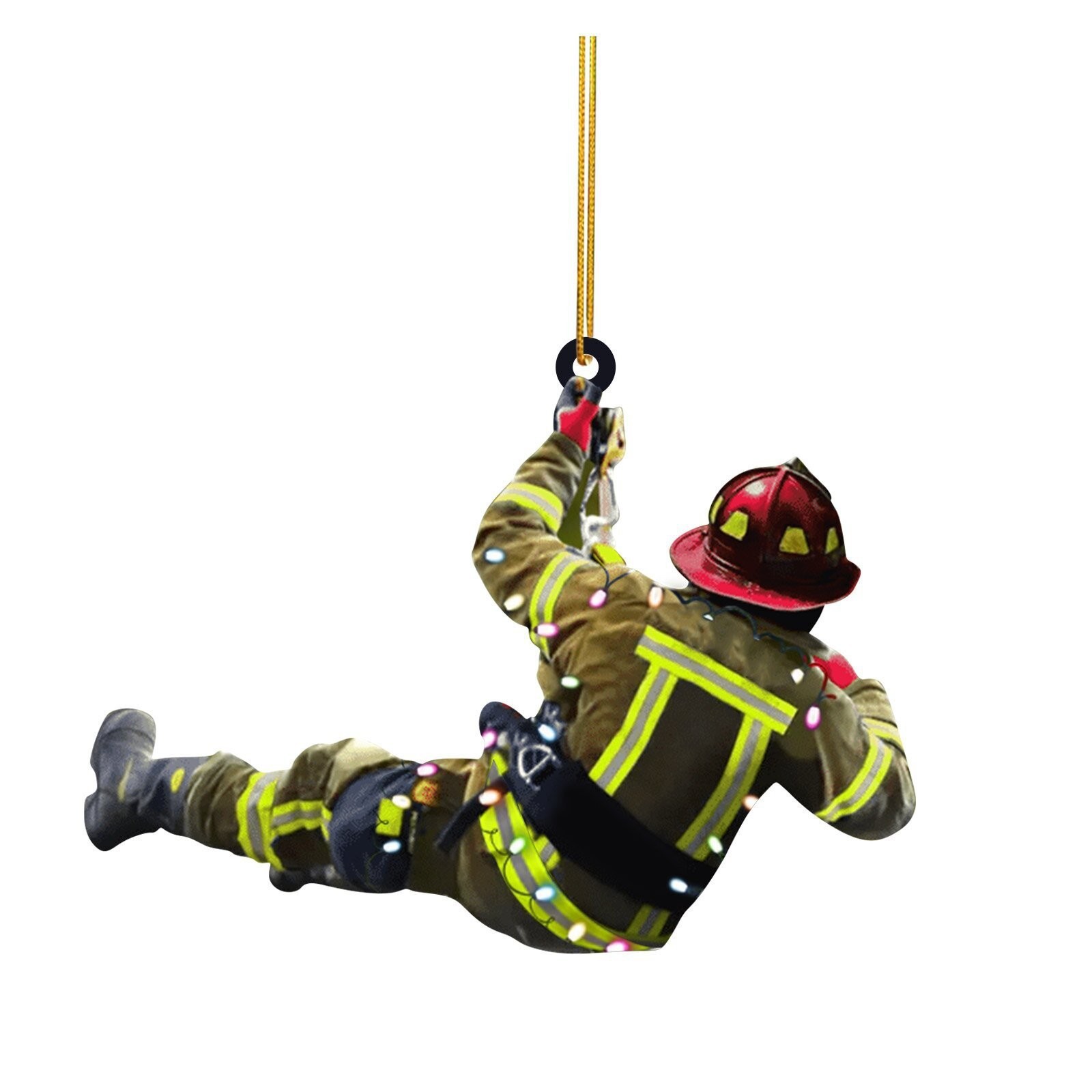 Navidad bombero colgante árbol de Navidad decoración acrílica creativa de incendios perimetrales adornos de automóviles colgante image 5