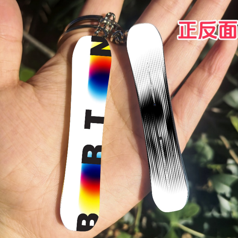 スキー人と同じ滑り板雪板アクリルキーホルダー両面ストラップミニかわいい雪友スポーツプレゼント