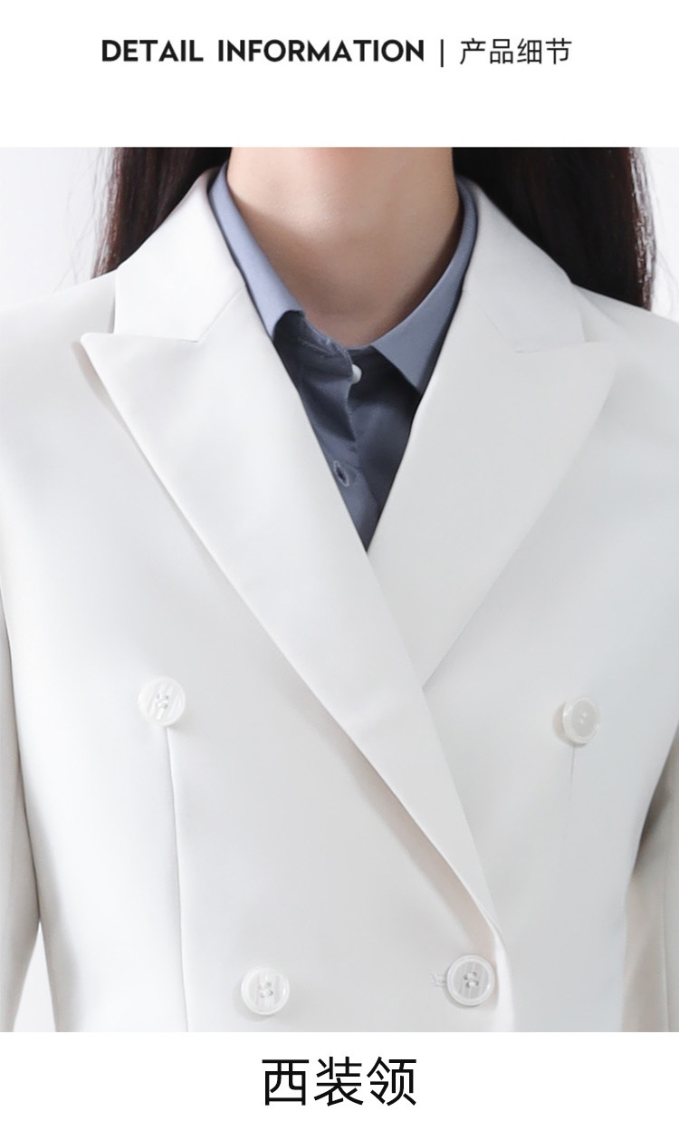 Áo vest blazer nữ hai hàng khuy dáng mỏng mùa hè, phong cách công sở cao cấp — Màu đen [quần trên] chi tiết 9