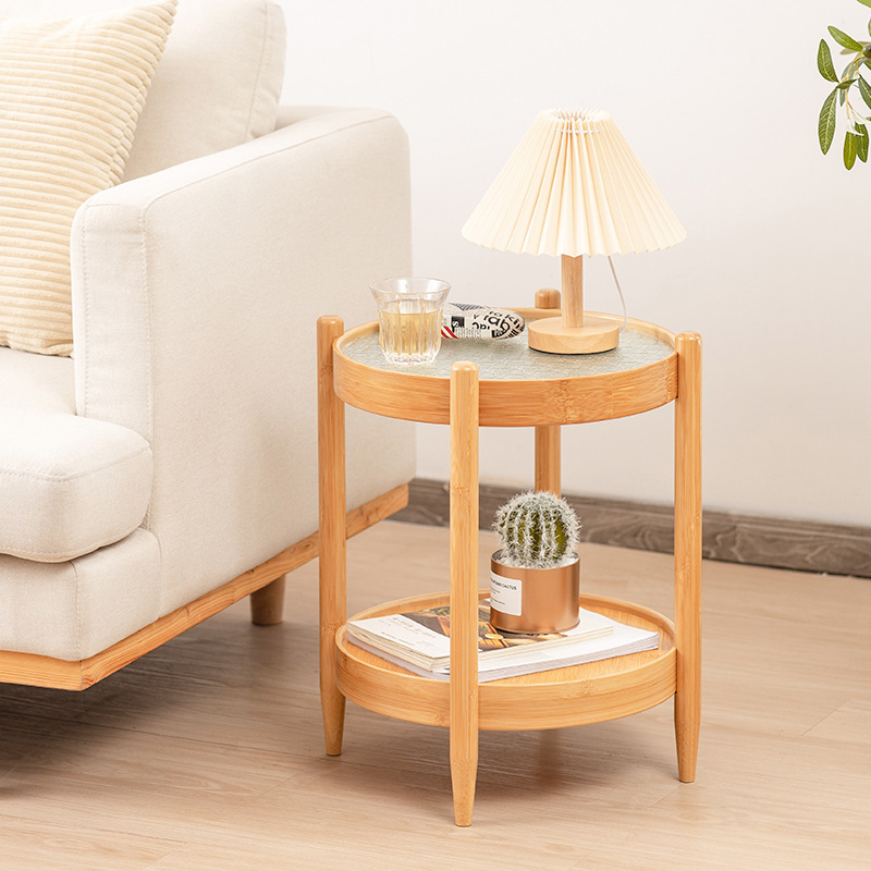 Ronda Begonia flor mesa lateral de cristal hogar sala de estar Internet celebridad sofá pequeña mesa lateral balcón estante de almacenamiento creativo pequeña mesa de té