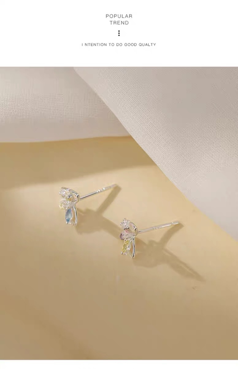 2g Weight 925 Sterling Silver Ear Needle Material Ear Studs Classification 1 Pair Quantity Daily, Street Occasion 925 Sterling Silver Material Butterfly Pattern Women's Gender Plating Design Sweet, Simple Style Style 1 Pair 925 Sterling Silver Butterfly Ear Studs 10