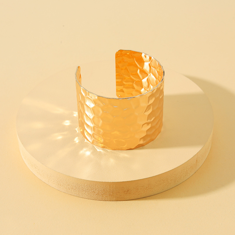 fashion wide-faced geometric solid color open alloy bracelet wholesale