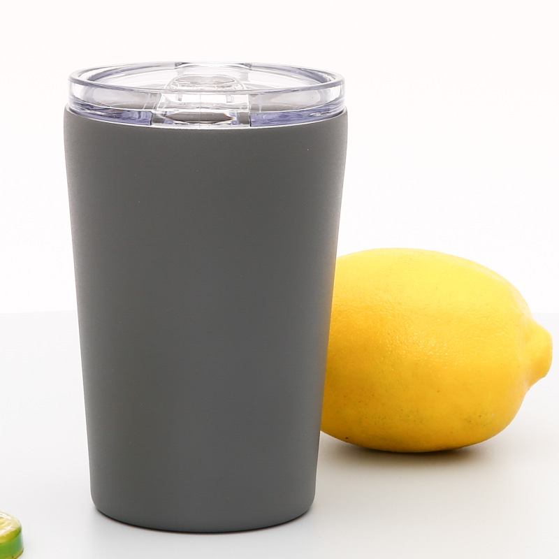 Taza de café de acero inoxidable 12oz/8oz, doble capa aislada, con tapa, taza de leche o viaje, venta directa de fábrica