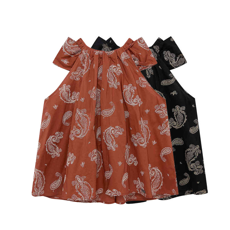 Sleeveless Shirt 2025 Summer New Retro Heavy Embroider Halter Top for Women 3J2D2076A