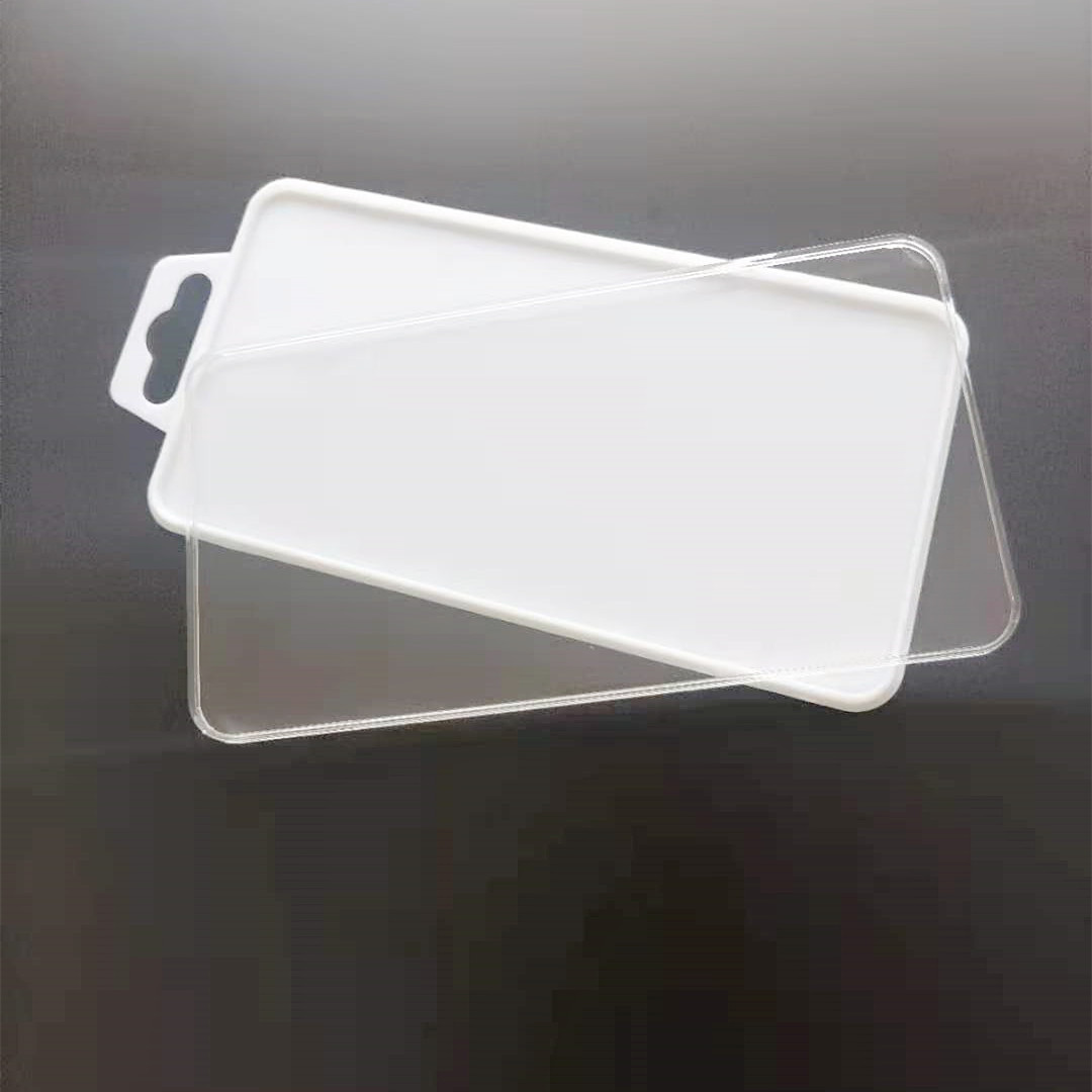 手机钢化膜欧洲标准飞机孔水晶盒 钢化玻璃膜塑料透明包装盒 现货