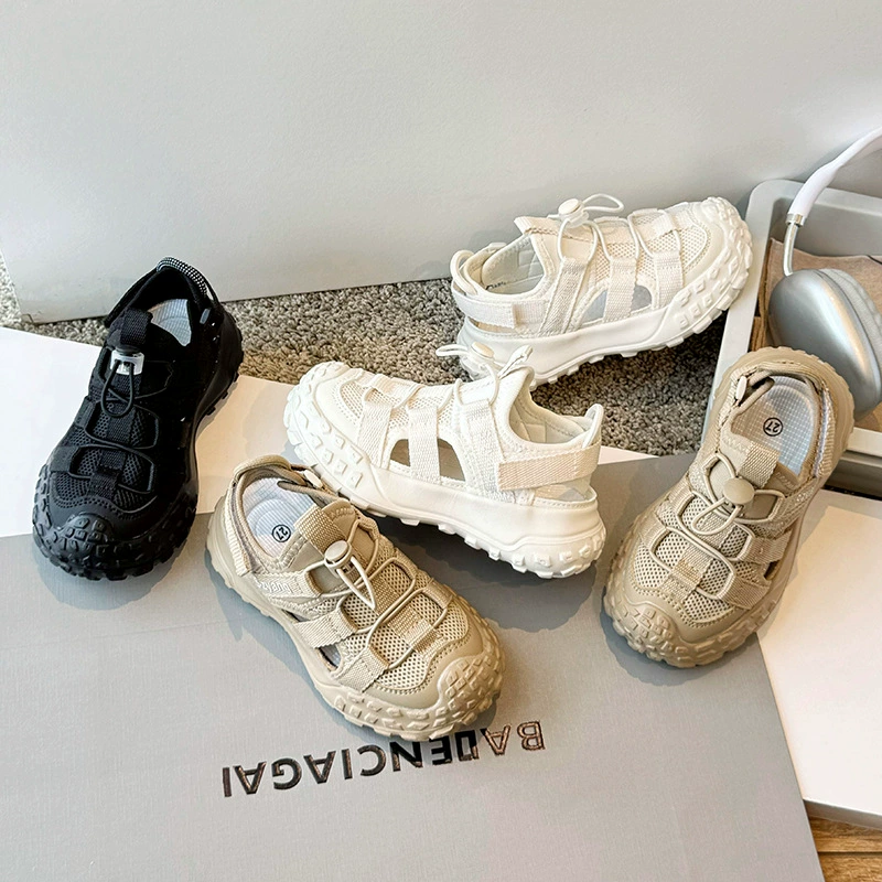 Сандалии для девочек 2024 летний новый модный мягкий фон спортивные сандалии дикие детские ботинки маленькая девочка пляжная обувь обувь для девочек