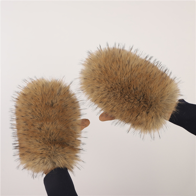 Nuevos guantes de peluche de otoño y invierno japoneses guantes de bicicleta calientes a prueba de frío más guantes de peluche gruesos dedos sofocados guantes lindos al por mayor