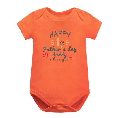 Baby onesies short sleeve pull-on pants triangle shirt Father's Day summer clothes infant children's clothing wholesale from manufacturer