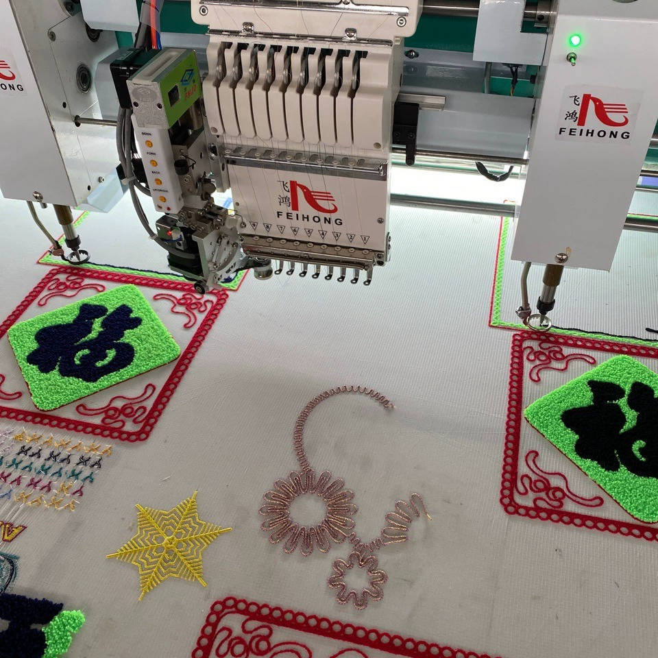 Фабричный тип, три в одном, смешанная вышивальная машина для полотенец, цепная высокоскоростная плоская вышивальная машина с веревочной вышивкой, компьютерная вышивальная машина с перекидным механизмом
