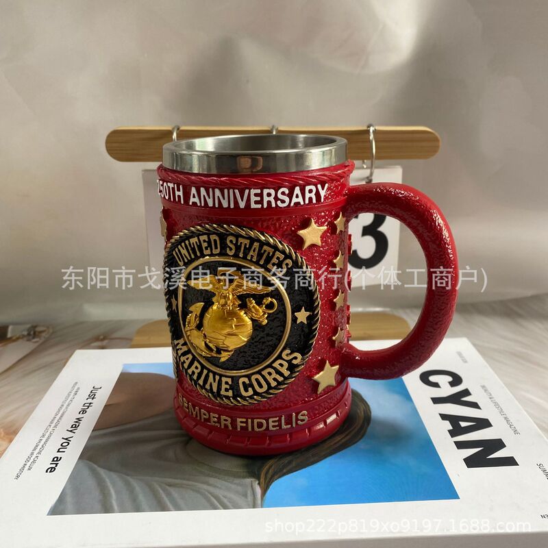 跨境新品Iron Maiden树脂3D浮雕马克杯装饰摆件|undefined