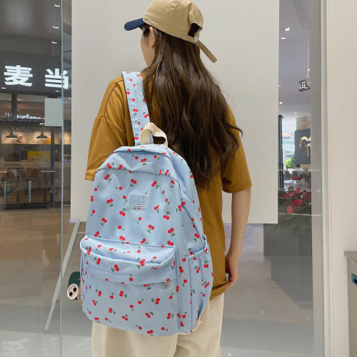Fashionable Women's Large Capacity 2024 Summer Travel Backpack for College Students, Versatile Double Shoulder Bag, Drop Shipping One Piece