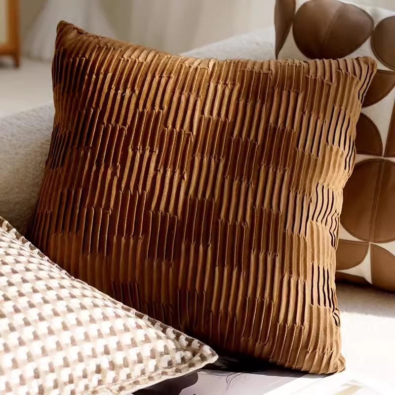 ↤↤↤Brown vertical pleated square 45x45↦↦↦