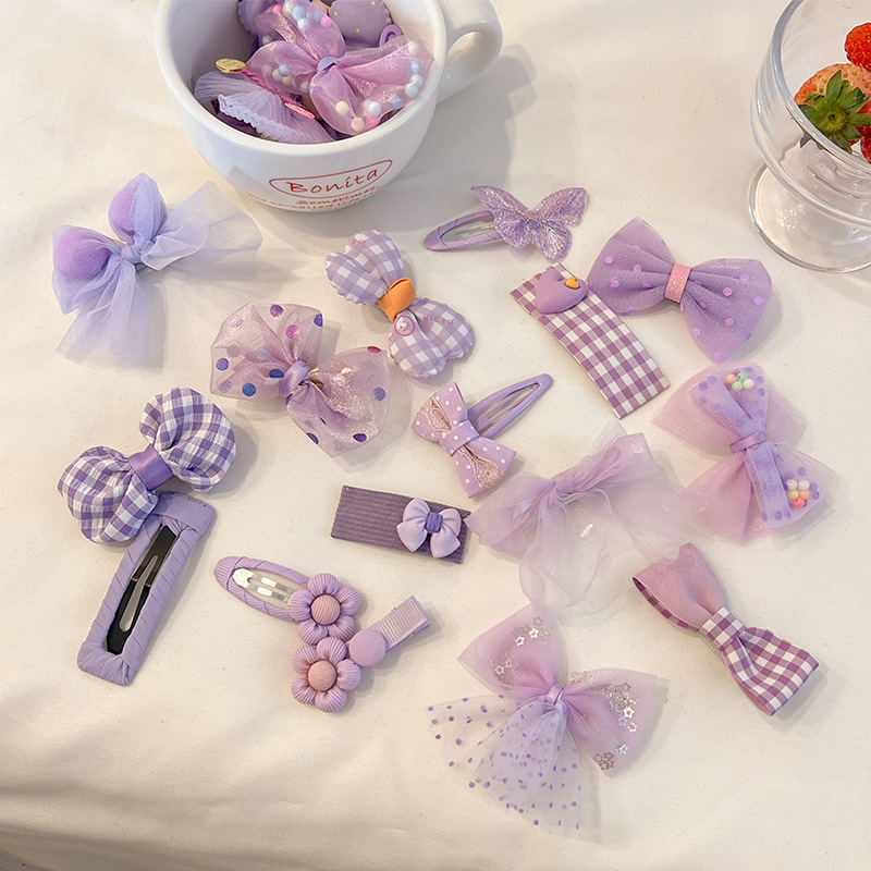 Cute 4-piece Set Periwinkle Blue Hairpin Children's Hair Accessories display picture 1