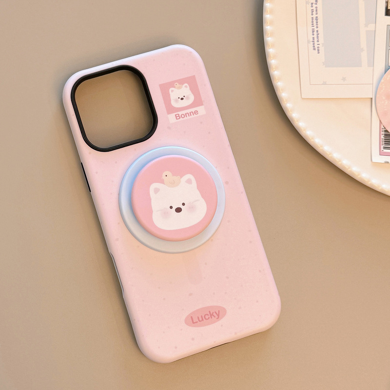 小動物磁気スタンド付きスマホケース Apple iPhone16対応 13フィルム 15promaxハードケース 14韓国風 17|undefined
