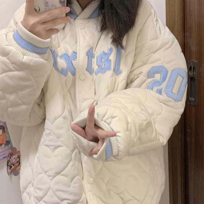 Tide, demi-season autumn Japanese baseball uniform for beloved, warm jacket for leisure