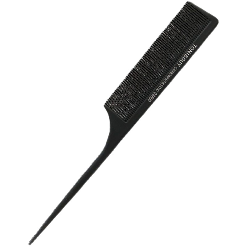Peine de cola puntiaguda de peluquería profesional peine para el cabello con placa para niños corte de pelo antiestático para hombres peine de corte de cabello peine de madera rizada