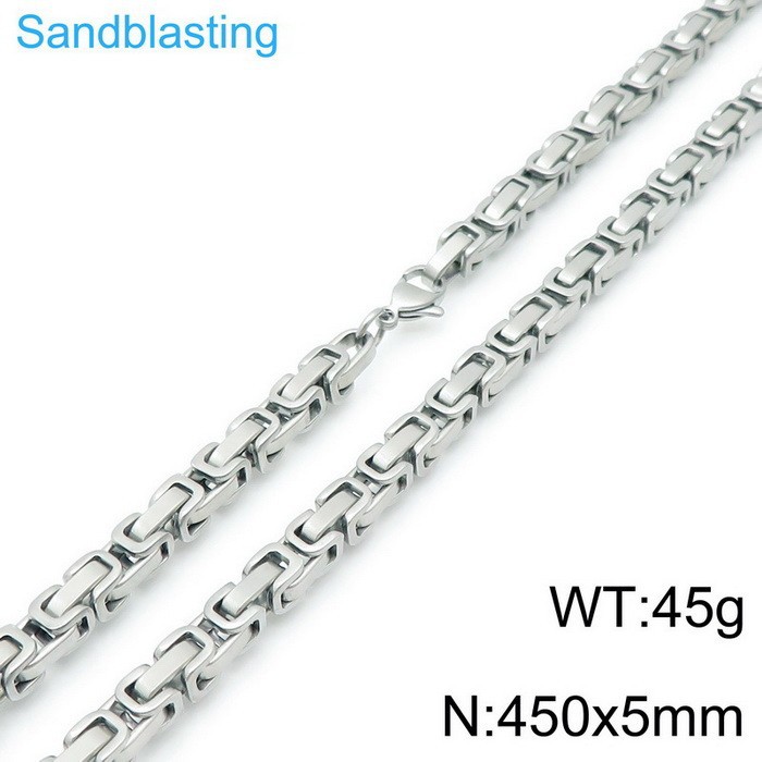 Byzantine Emperor Chain Necklace For Men In Stainless Steel_voghion.com