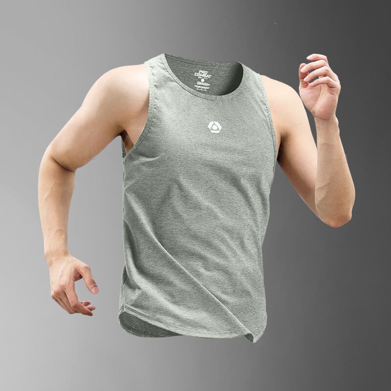 Running Quick-Drying Vest Men's Sleeveless Sports T-Shirt Summer Thin Ice Silk Basketball Training Vest Fitness Marathon Running Quick-Drying Vest Men's Sleeveless Sports T-Shirt Summer Thin Ice Silk Basketball Training Vest Fitness Marathon