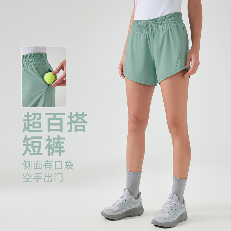 Summer lightweight breathable sports shorts women's sweat-absorbent quick-drying relaxed-fit leisure fitness yoga pants D25003