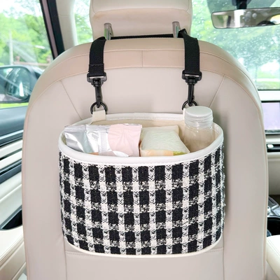 Car storage bag/box Trunk Storage Artifact - storage-bucket-chanel-style-black-and-white