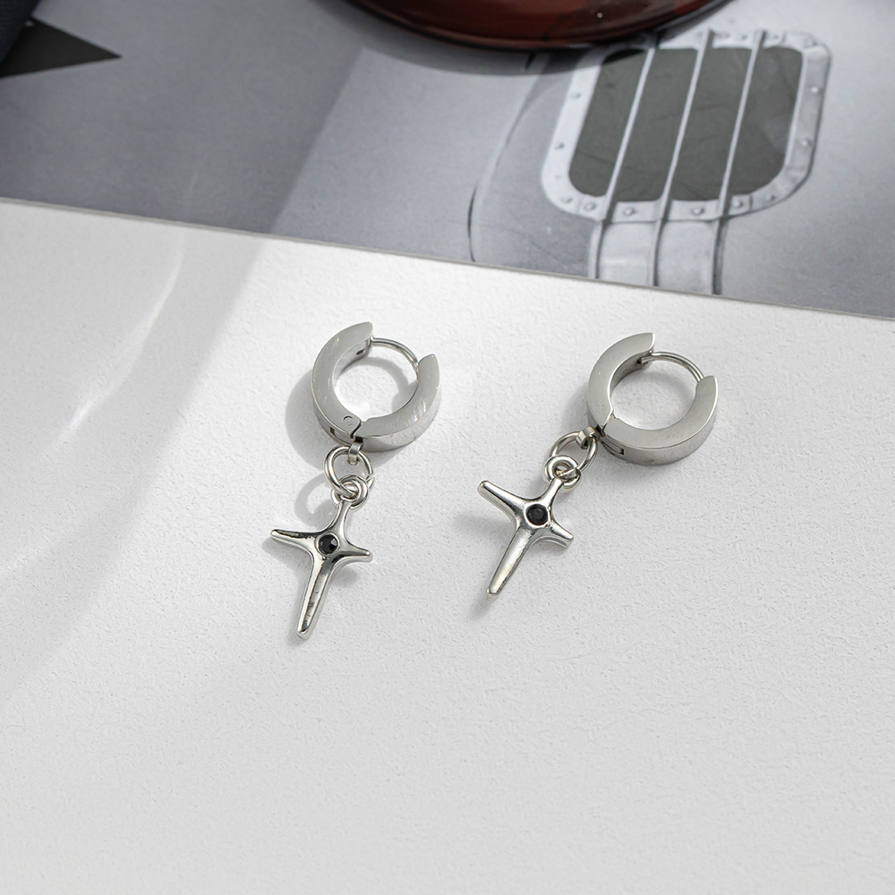 Fashion Geometric Titanium Steel Plating Artificial Rhinestones Earrings 1 Pair display picture 1