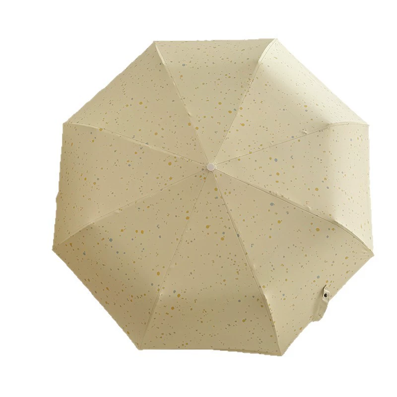 Small cream automatic umbrella for elementary school students, sun protection, UV protection
