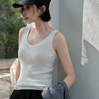 100%纯山羊绒16针68支精纺女士吊带休闲内搭背心秋冬新款无袖打底