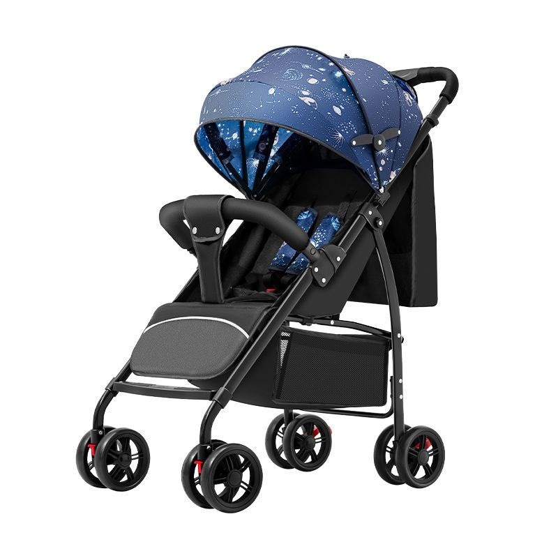 Baby Stroller Can Sit, Lie Down, Foldable, Lightweight Small Four-Wheel Children's Baby Stroller for Walking Out