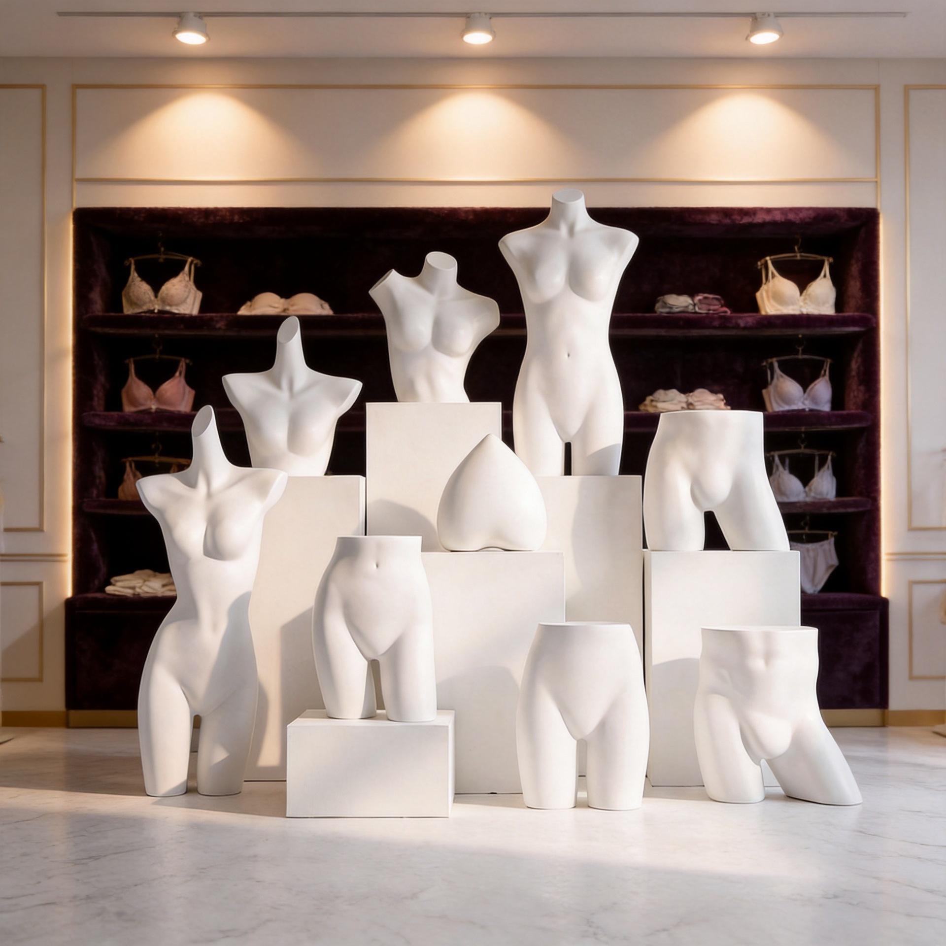 Special mannequin for lingerie stores, half-body one-piece model prop, display stand for bra and underwear photography