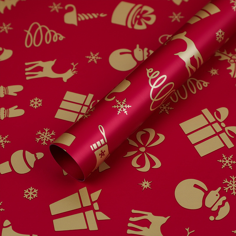 Papel de Envoltura Impermeable de Navidad para Flores y Regalos de Película Perlada