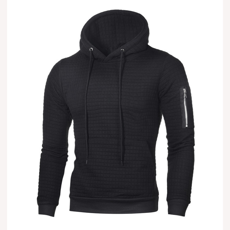 Felpa con cappuccio jacquard uomo maniche lunghe giacca calda_voghion.com