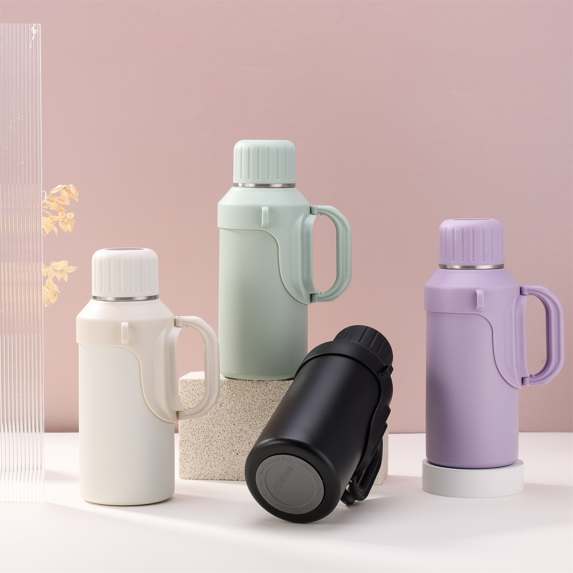 316 Stainless Steel Smart Foldableing Handle Thermos Cup Outdoor Portable Large Capacity Thermos Pot Gift Wholesale Water Cup