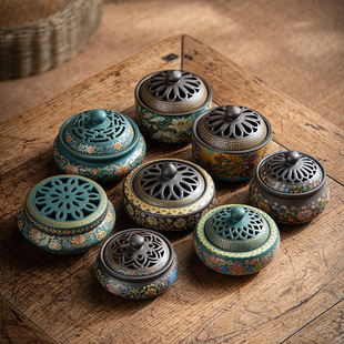 Ceramic Incense Burners Household Indoor Enamel Fireproof Pad Burning Incense Burners Incense holder Sandalwood incense plate Aromatherapy Incense Burners