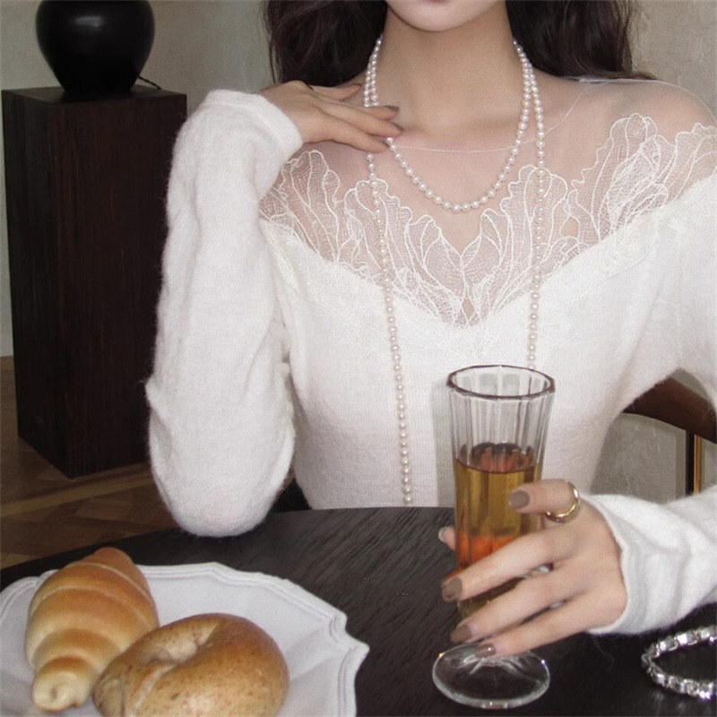 Shijia 正円ロングパールネックレス超ロングライト高級ニッチ新しいレトロハイエンド二層多層スタッキングバッチ|undefined