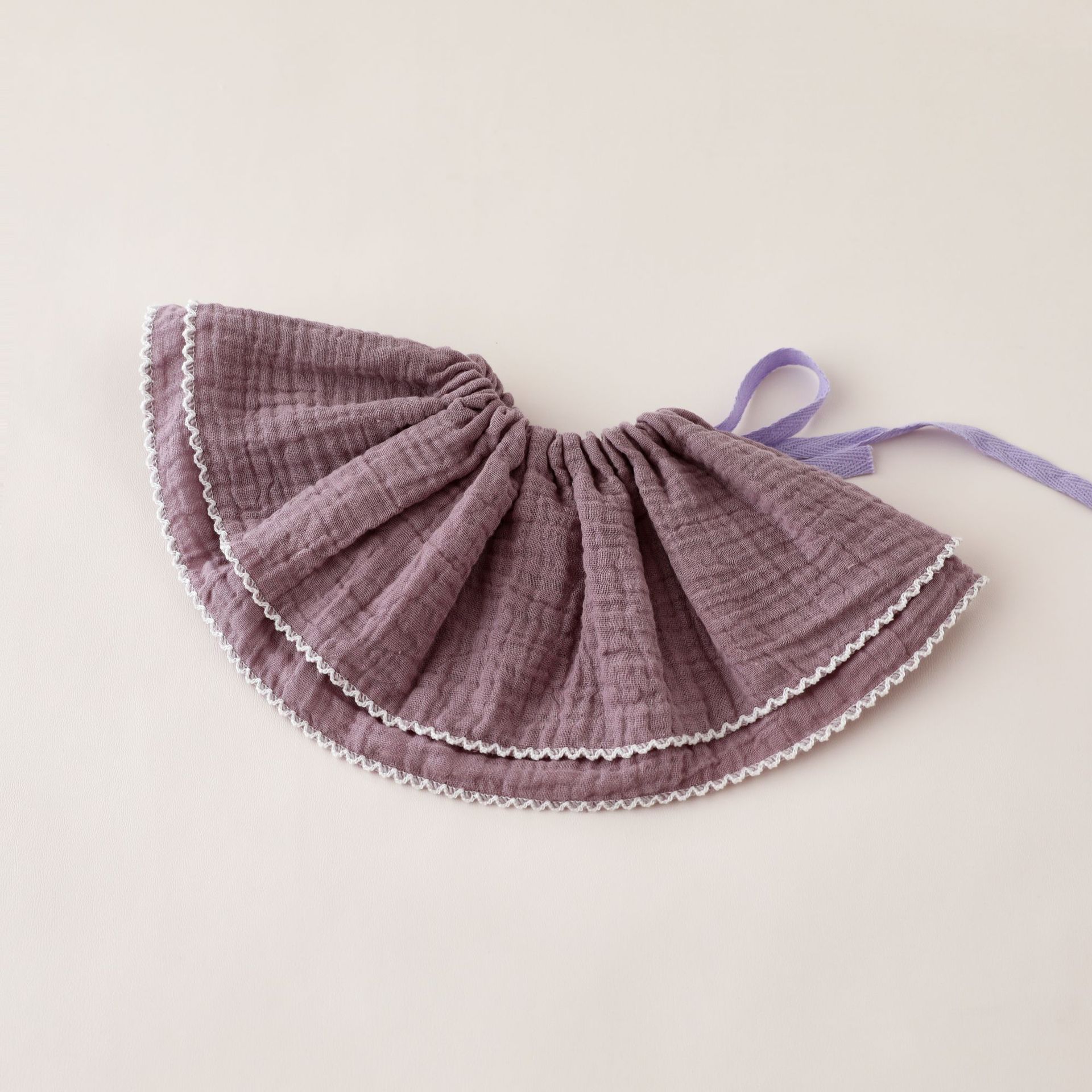 Cute lace saliva towel purple