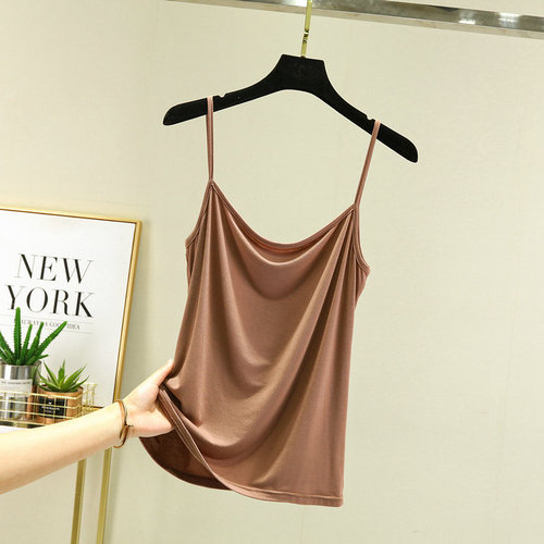 Modak cotton small strap women's spring and summer sleeveless undershirt for thinning base top large size versatile thin pure color vest
