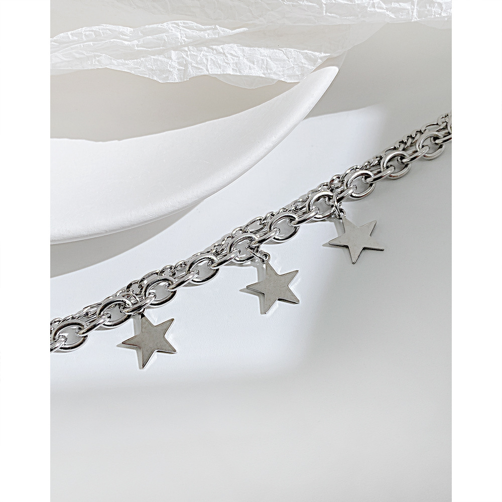 Fashion Star Stainless Steel Bracelets Layered Chain No Inlaid Stainless Steel Bracelets