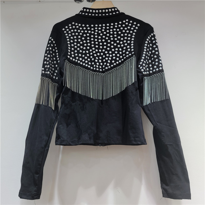 Marca de moda europea y americana in hip hop universal estampado chaqueta cardigan chaqueta de cuello de estilo exterior delgado corta chaqueta