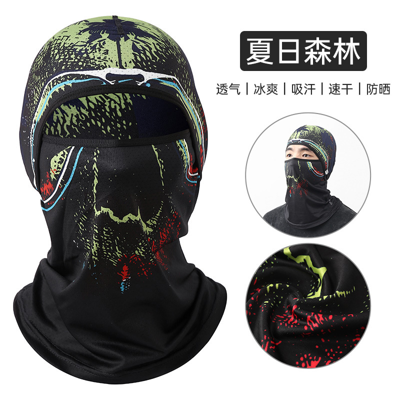 【UPF50+】다기능 아이스 실크 헤드기어-여름 숲
