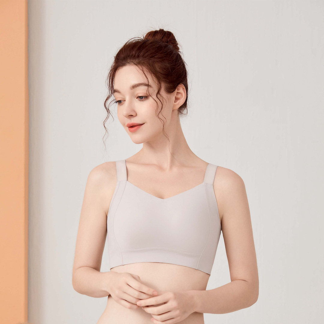 [Pechos grandes y pequeños] Estilo cómodo y delgado, sujetador de texto ajustable, anti-flacidez, sin anillo de acero, ropa interior sin costuras para mujer