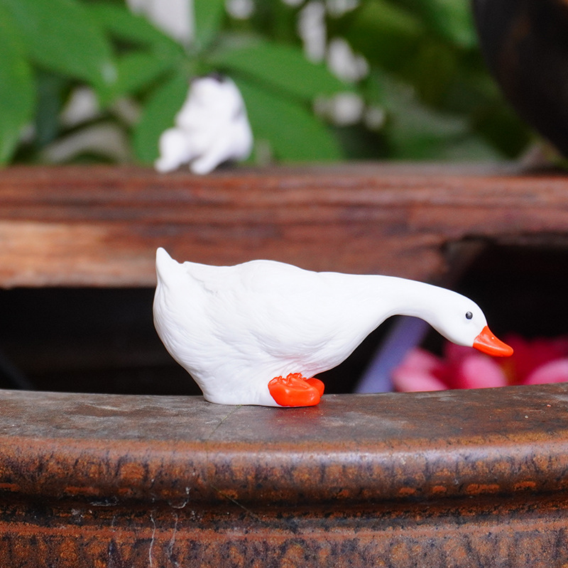 Micro paisaje estanque de peces paisaje acuático decoración de animales hogar patio piscina pato decoración de resina paisaje de jardín al aire libre