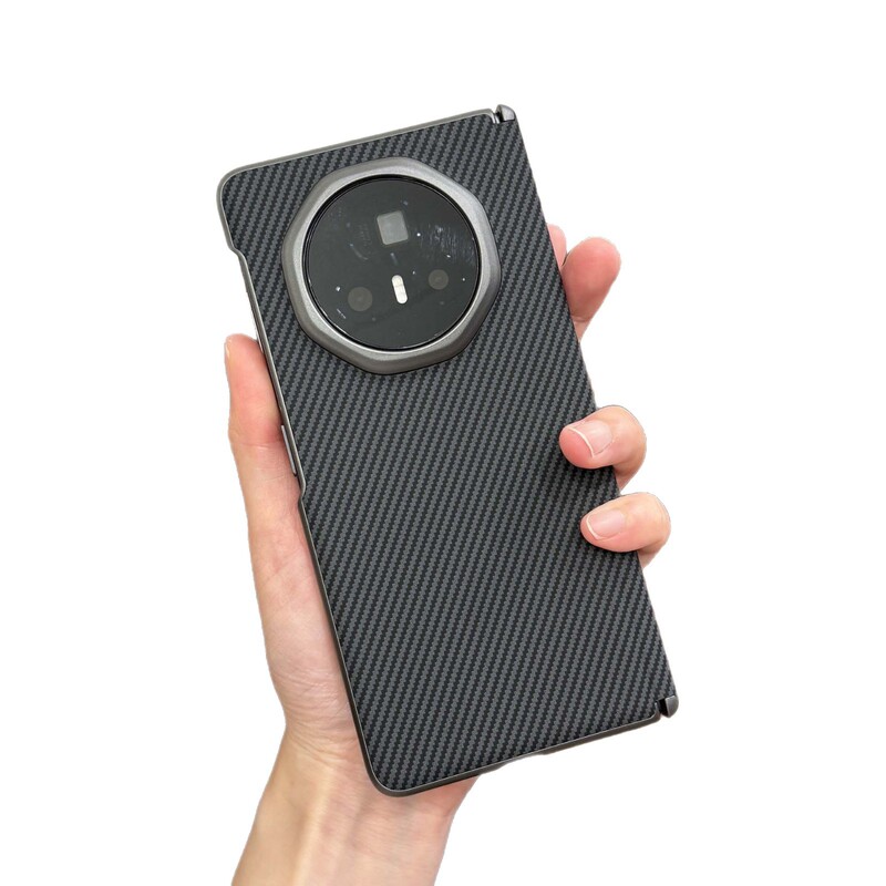 Honor Magic V5用携帯電話ケース、カーボンファイバー柄、中軸保護、VS2プレーンレザーヒンジ、フルカバー、耐衝撃ハードケース|undefined
