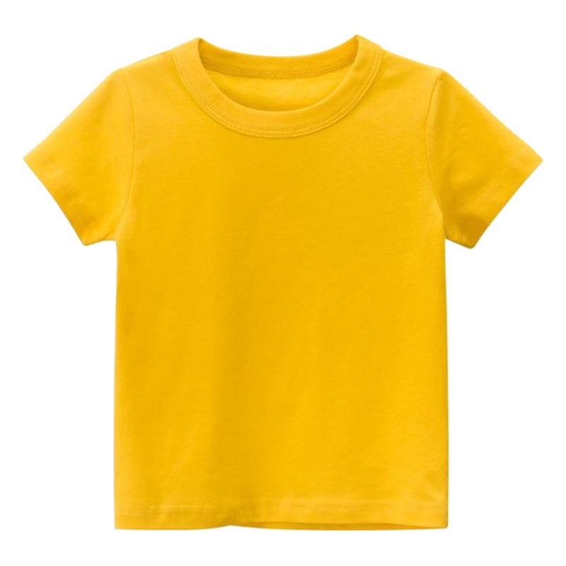 27 niños ropa para niños verano 2025 camiseta de manga corta para niños camisa publicitaria estilo coreano color puro sin estampado ropa para niños