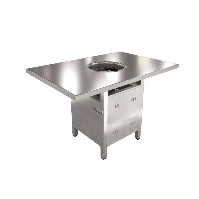 Промышленный горячий горшок стол стул стол из нержавеющей стали масляный барабан для барбекю бездымная индукционная плита в корейском стиле