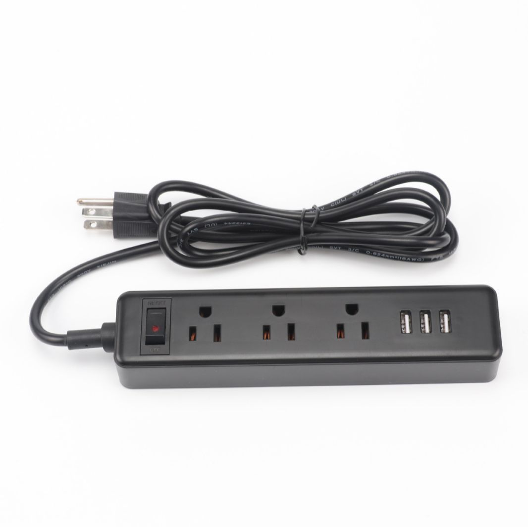 具有浪涌保护和USB端口的高级电源板排插